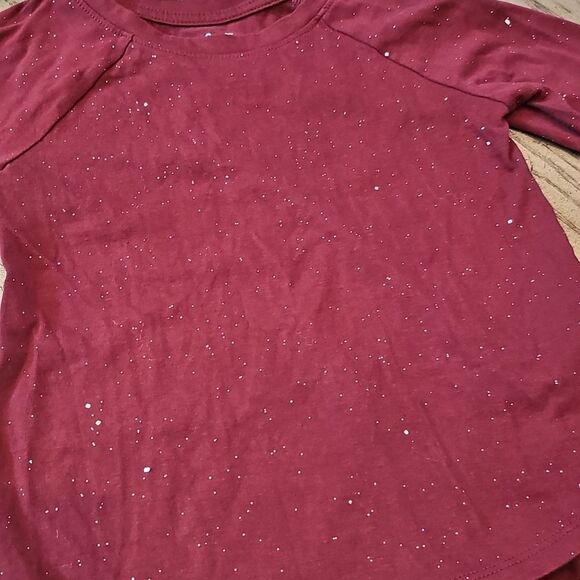 Sparkley Burgendy Lomg Sleeve Top Size 5T - Picture 2 of 10
